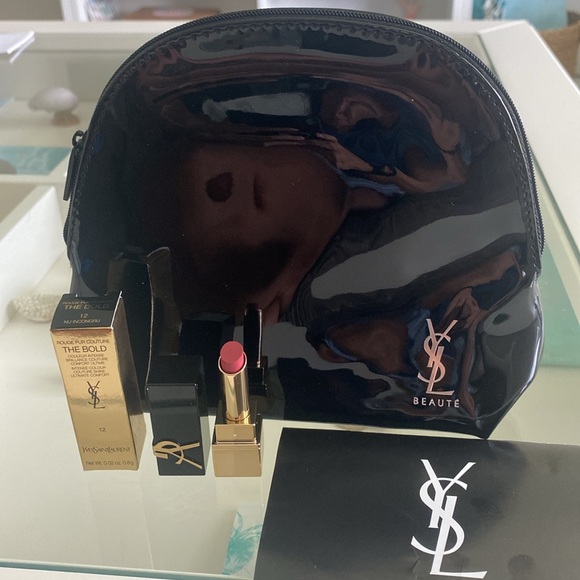 Yves Saint Laurent Other - YSL cosmetic bag and lipstick